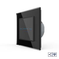Сенсорный проходной радиоуправляемый выключатель Livolo Quadro 2 клавиши 1 пост Черный