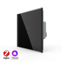Одноклавишный умный сенсорный выключатель Livolo ZigBee, 1 пост, Черный VL-C701Z-2BG