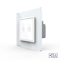 Двухклавишный проходной сенсорный выключатель Livolo Module с функцией радиоуправления, цвет белый