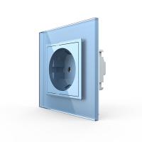 Розетка электрическая 16A Livolo, 1 пост, цвет синий