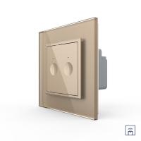 Двухклавишный сенсорный выключатель Livolo Module с функцией радиоуправления, цвет золотой