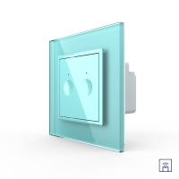 Двухклавишный сенсорный выключатель Livolo Module с функцией радиоуправления, цвет зеленый
