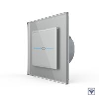 Сенсорный радиоуправляемый выключатель Livolo Quadro 1 клавиша 1 пост Серый