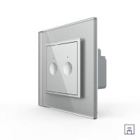 Двухклавишный сенсорный выключатель Livolo Module с функцией радиоуправления, цвет серый