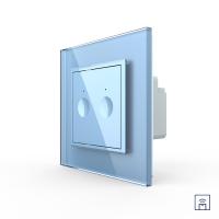 Двухклавишный сенсорный выключатель Livolo Module с функцией радиоуправления, цвет синий
