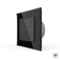Сенсорный радиоуправляемый выключатель Livolo Quadro 1 клавиша 1 пост Черный