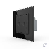 Двухклавишный сенсорный выключатель Livolo Module с функцией радиоуправления, цвет черный