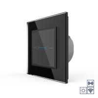 Сенсорный импульсный радиоуправляемый выключатель Livolo Quadro сухой контакт 2 клавиши Черный