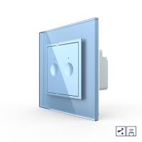 Двухклавишный проходной сенсорный выключатель Livolo Module с функцией радиоуправления, синий