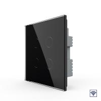Сенсорный радиоуправляемый выключатель Livolo 4 клавиши 1 пост Черный UK стандарт