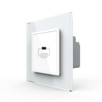 Розетка USB type C с блоком питания 45W Livolo 1 пост Белая
