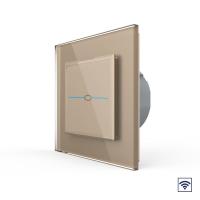 Сенсорный радиоуправляемый выключатель Livolo Quadro 1 клавиша 1 пост Золотой