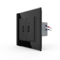 Розетка двойная USB LIVOLO с блоком питания 5В 2.1А черная VL-C792USB-12