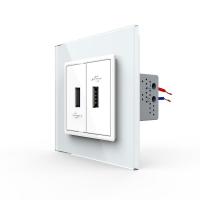 Розетка двойная USB LIVOLO с блоком питания 5В 2.1А белая VL-C792USB-11