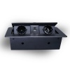 Розетка горизонтальная выдвижная 2 Euro 16A, USB type A+C с блоком 18W RocketSocket, проводка, цвет черный