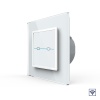 Сенсорный радиоуправляемый выключатель Livolo Quadro 2 клавиши 1 пост Белый