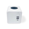 Разветвитель Cube Original 4 Euro 16A, 3 USB 2A+C с блоком 5В/3.0А RocketSocket, цвет белый-серый
