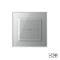 Сенсорный проходной радиоуправляемый выключатель Livolo Quadro 1 клавиша 1 пост Серый