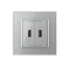 Розетка двойная USB LIVOLO с блоком питания 5В 2.1А серая VL-C792USB-15
