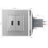 Розетка двойная USB LIVOLO с блоком питания 5В 2.1А серая VL-C792USB-15