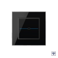 Сенсорный радиоуправляемый выключатель Livolo Quadro 1 клавиша 1 пост Черный