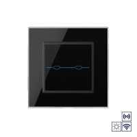 Сенсорный импульсный радиоуправляемый выключатель Livolo Quadro сухой контакт 2 клавиши Черный