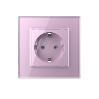 Розетка электрическая 16A Livolo, 1 пост, цвет розовый
