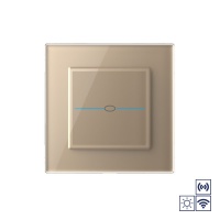 Сенсорный импульсный радиоуправляемый выключатель Livolo Quadro сухой контакт 1 клавиша Золотой