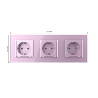 Розетка электрическая 16A Livolo, 3 поста, цвет розовый