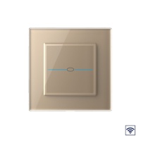 Сенсорный радиоуправляемый выключатель Livolo Quadro 1 клавиша 1 пост Золотой