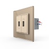 Розетка двойная USB LIVOLO с блоком питания 5В 2.1А золотая VL-C792USB-13