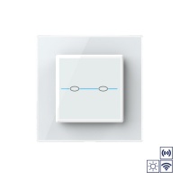 Сенсорный импульсный радиоуправляемый выключатель Livolo Quadro сухой контакт 2 клавиши Белый