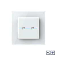 Сенсорный проходной радиоуправляемый выключатель Livolo Quadro 2 клавиши 1 пост Белый