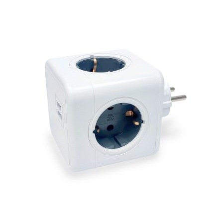 Разветвитель Cube Original 5 Euro 16A RocketSocket, GN1203 цвет белый-серый
