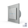 Сенсорный импульсный радиоуправляемый выключатель Livolo Quadro сухой контакт 1 клавиша Серый