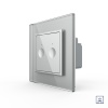 Двухклавишный сенсорный выключатель Livolo Module с функцией радиоуправления, цвет серый