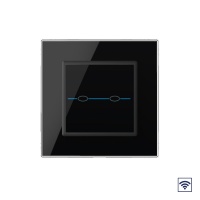 Сенсорный радиоуправляемый выключатель Livolo Quadro 2 клавиши 1 пост Черный