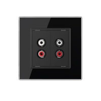 Розетка мультимедийная двойная AUDIO RCA LIVOLO черная VL-C792AD-12