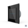 Сенсорный радиоуправляемый выключатель Livolo Quadro 2 клавиши 1 пост Черный