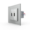 Розетка двойная USB LIVOLO с блоком питания 5В 2.1А серая VL-C792USB-15