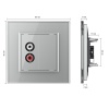 Розетка мультимедийная AUDIO RCA LIVOLO серая VL-C791AD-15