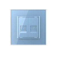 Розетка Livolo КОМП RJ-45 двойная Синяя