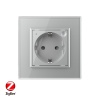Розетка электрическая ZigBee (Wi-Fi) с заземлением защитными шторками 16A 1 пост Серая