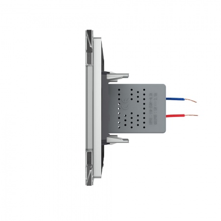 Розетка двойная USB LIVOLO с блоком питания 5В 2.1А серая VL-C792USB-15