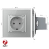 Розетка электрическая ZigBee (Wi-Fi) с заземлением защитными шторками 16A 1 пост Серая